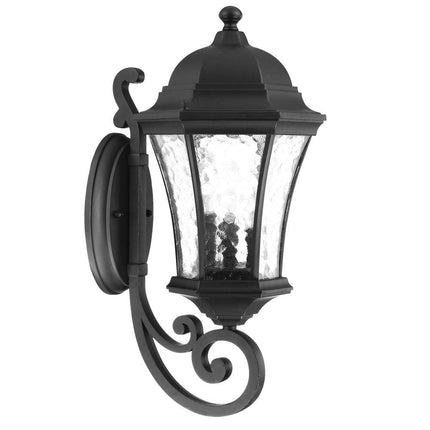 XL Matte Black Tapered Lantern Wall Light HomeRoots