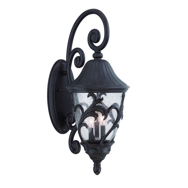 Three Light Matte Black Leaf Detail Wall Light HomeRoots