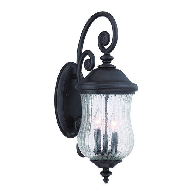 Three Light Matte Black Urn Shaped Wall Light HomeRoots