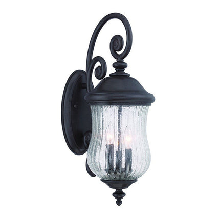 Three Light Matte Black Urn Shaped Wall Light HomeRoots