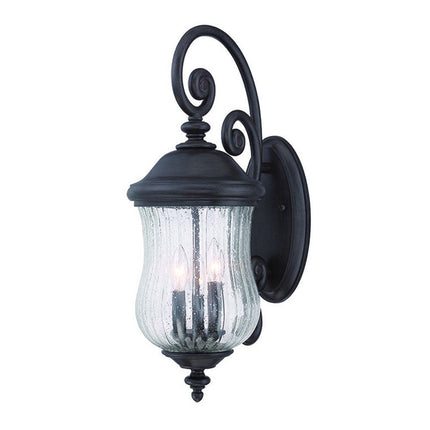 Three Light Matte Black Urn Shaped Wall Light HomeRoots
