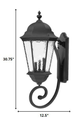 Telfair 3-Light Matte Black Wall Light HomeRoots