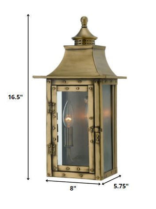 St. Charles 2-Light Aged Brass Wall Light HomeRoots