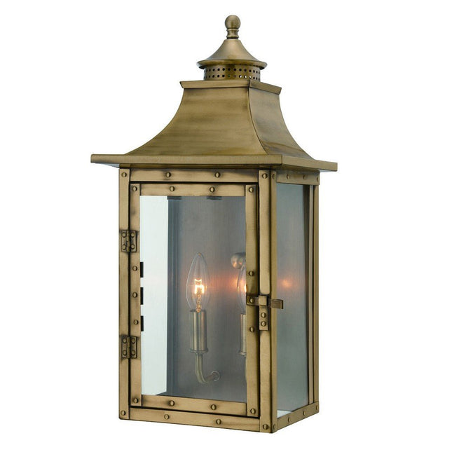 St. Charles 2-Light Aged Brass Wall Light HomeRoots