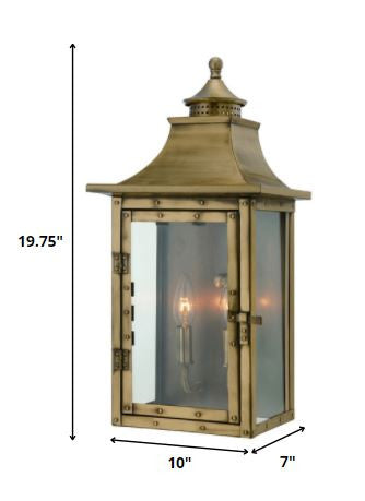 St. Charles 2-Light Aged Brass Wall Light HomeRoots