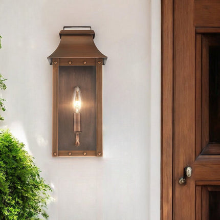 Manchester 1-Light Copper Patina Pocket Wall Light HomeRoots