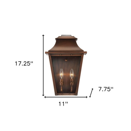 Coventry 2-Light Copper Patina Pocket Wall Light HomeRoots