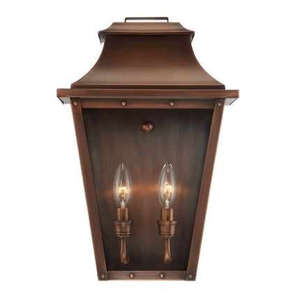 Coventry 2-Light Copper Patina Pocket Wall Light HomeRoots