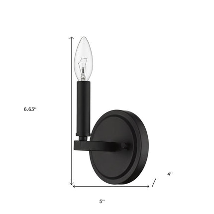 One Light Matte Black Wall Sconce HomeRoots
