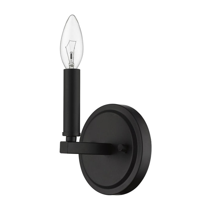 One Light Matte Black Wall Sconce HomeRoots