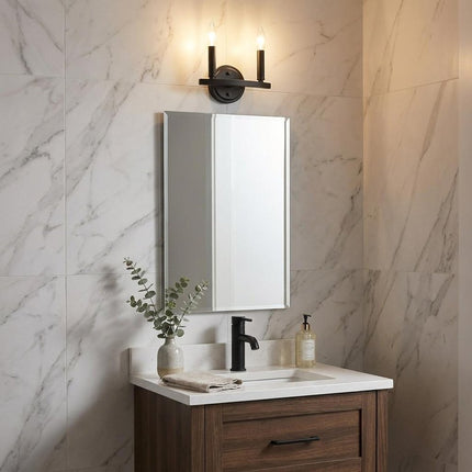7" Black Metal Vanity Flush Mounted Sconce HomeRoots
