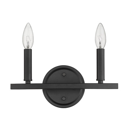 7" Black Metal Vanity Flush Mounted Sconce HomeRoots