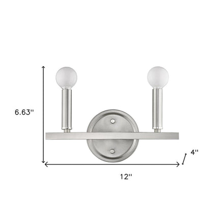 7" Silver Metal Vanity Flush Mounted Sconce HomeRoots