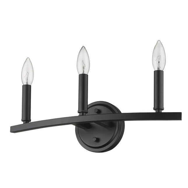 7" Black Metal Vanity Flush Mounted Sconce HomeRoots