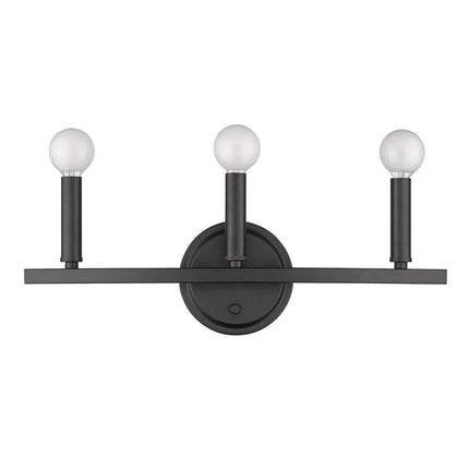 Three Light Matte Black Wall Sconce HomeRoots