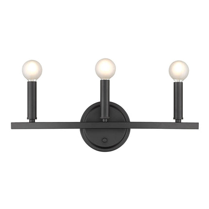 Three Light Matte Black Wall Sconce HomeRoots