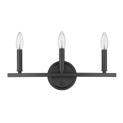 Three Light Matte Black Wall Sconce HomeRoots