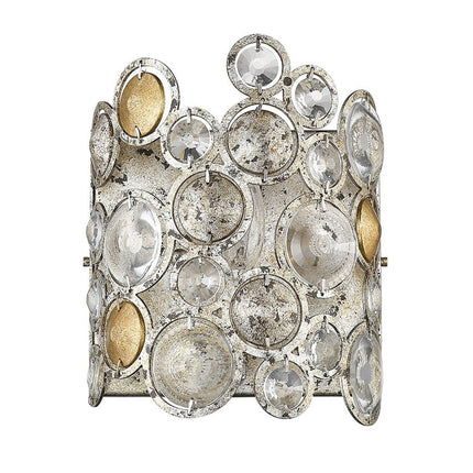 Vitozzi 1-Light Antique Silver Leaf Sconce HomeRoots