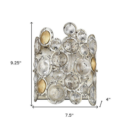 Vitozzi 1-Light Antique Silver Leaf Sconce HomeRoots