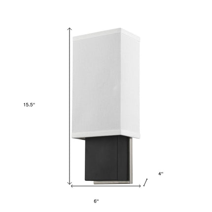 Rectangular Wall Sconce with Linen Fabric Shade HomeRoots