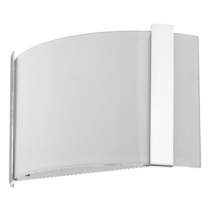 Polished Chrome Wall Sconce with Frosted Glass Shade HomeRoots