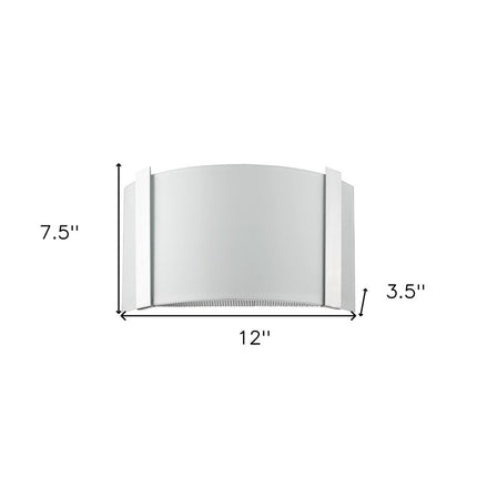 Polished Chrome Wall Sconce with Frosted Glass Shade HomeRoots