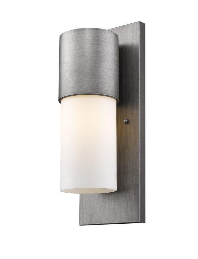 Contemporary Brushed Silver and White Wall Light HomeRoots