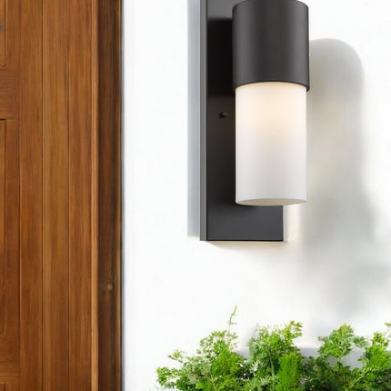 Contemporary Antique Bronze and White Wall Light HomeRoots
