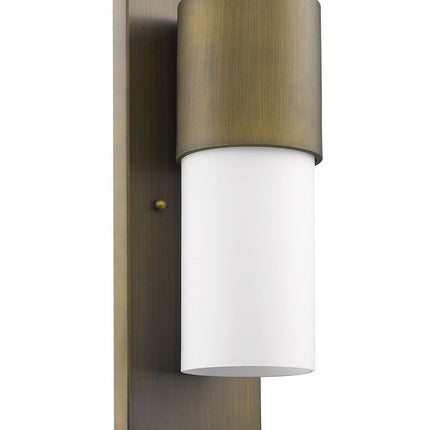 Contemporary Brushed Gold and White Wall Light HomeRoots