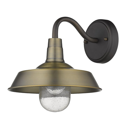 Brushed Gold Shallow Plate Shape Wall Light HomeRoots