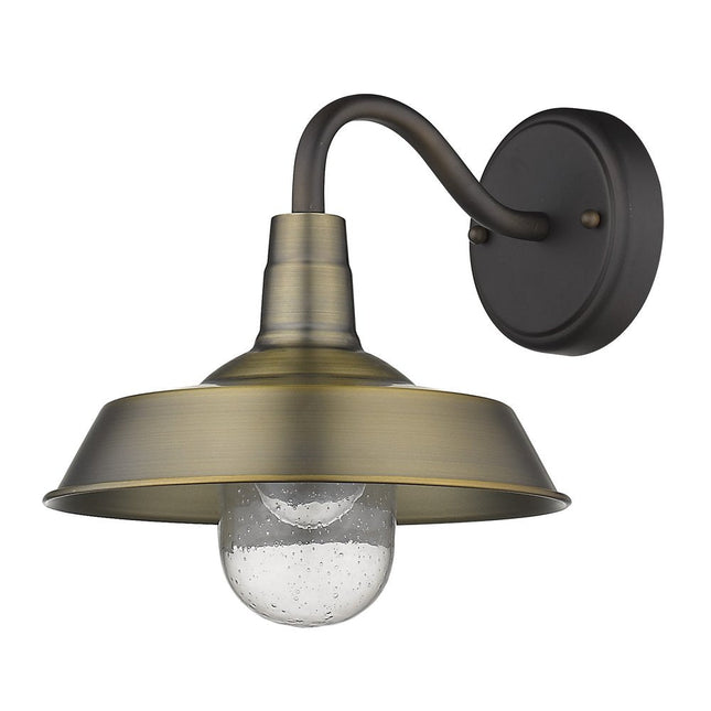 Brushed Gold Shallow Plate Shape Wall Light HomeRoots