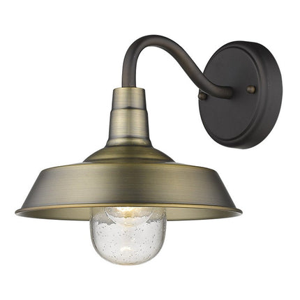 Brushed Gold Shallow Plate Shape Wall Light HomeRoots