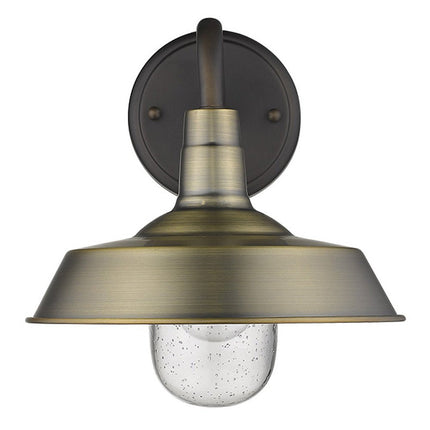 Brushed Gold Shallow Plate Shape Wall Light HomeRoots