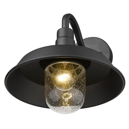 Matte Black Shallow Plate Shape Wall Light HomeRoots