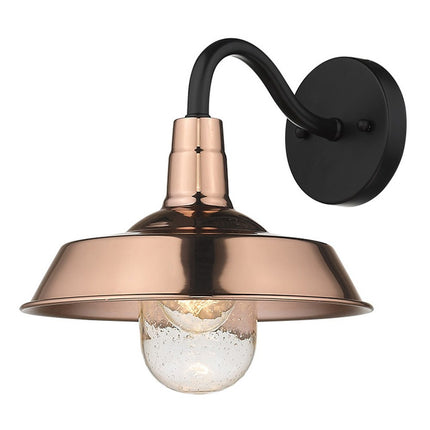 Shiny Copper Shallow Plate Shape Wall Light HomeRoots