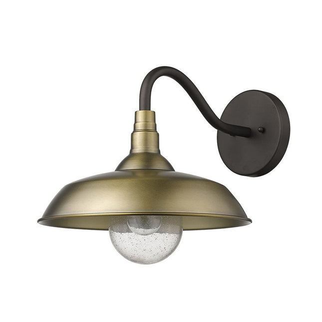 Burry 1-Light Antique Brass Wall Light HomeRoots