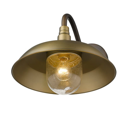 Burry 1-Light Antique Brass Wall Light HomeRoots