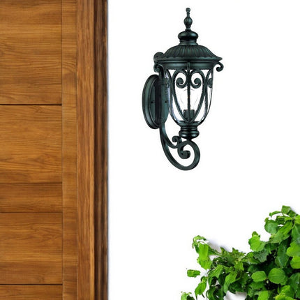 Naples 1-Light Matte Black Wall Light HomeRoots