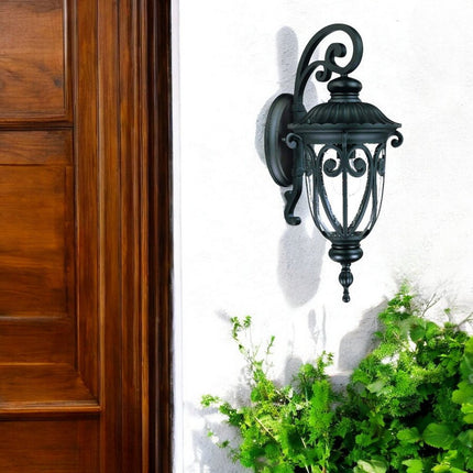 Naples 1-Light Matte Black Wall Light HomeRoots