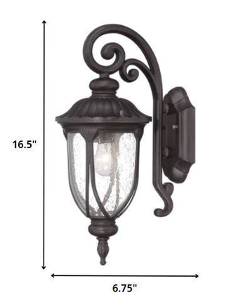 Black Cast Aluminum Glass Lantern Wall Sconce HomeRoots