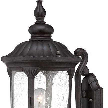 XL Black Cast Aluminum Glass Lantern Wall Light HomeRoots