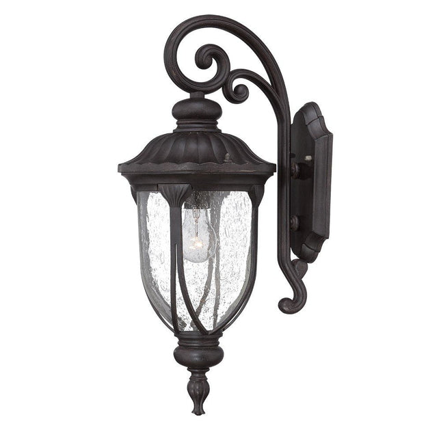 XL Black Cast Aluminum Glass Lantern Wall Sconce HomeRoots