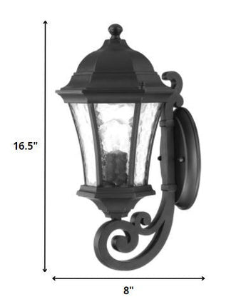 Matte Black Tapered Lantern Wall Light HomeRoots