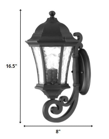 Matte Black Tapered Lantern Wall Light HomeRoots