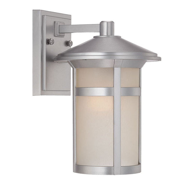 Brushed Silver Round White Glass Wall Light HomeRoots
