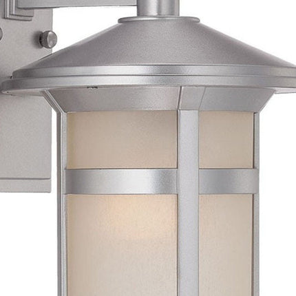 Brushed Silver Round White Glass Wall Light HomeRoots