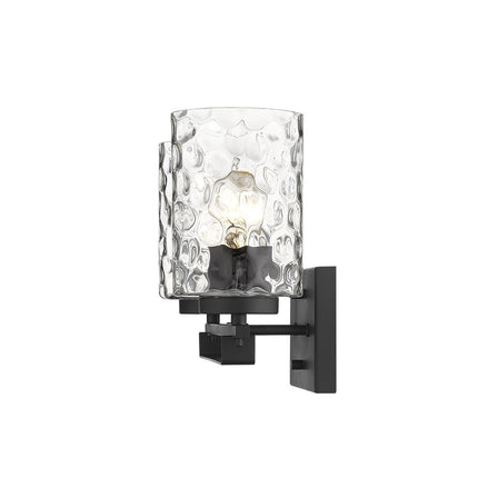 10" Black And Clear Metal Vanity Flush Mounted Sconce HomeRoots