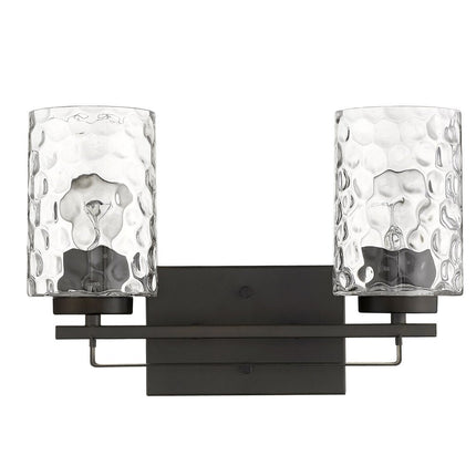 10" Black And Clear Metal Vanity Flush Mounted Sconce HomeRoots
