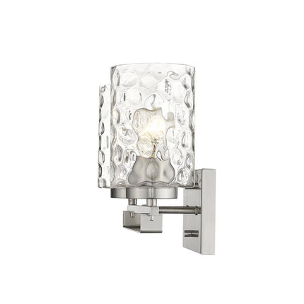 10" Silver And Clear Metal Vanity Flush Mounted Sconce HomeRoots