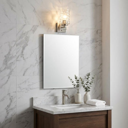 10" Silver And Clear Metal Vanity Flush Mounted Sconce HomeRoots